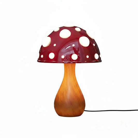 Luminária de Mesa Cogumelo Vermelho Fundo Branco