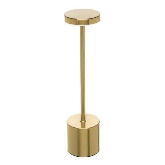 Luminária de Mesa Pulse Gold com Fundo Branco 