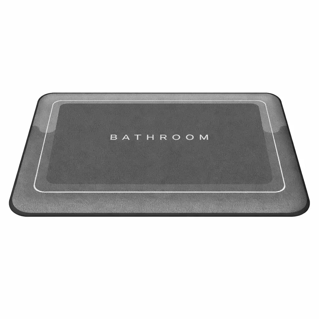 Tapete Banho Cinza Siena Fundo Branco